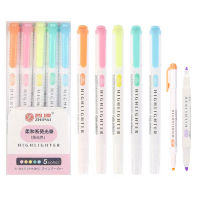 5 PCS Kawaii Highlighter Pens Double Sided Candy Color Manga Markers Pastel highlighter set Stationery School SuppliesHighlighters  Markers