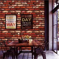 365 DIY Wallpaper ลายอิฐ น้ำตาลแดง ร่องดำ วอลเปเปอร์ สติกเกอร์ ติดผนัง กาวในตัว PVC มีกาวในตัว ขนาด 0.45x10 เมตร