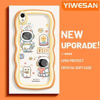 YIWESAN เคสสำหรับ VIVO Y1s Y91C แฟชั่นเคสโปร่งใสลายกล้องถ่ายรูปลายนักบินอวกาศนำโชคน่ารักสีสันสดใสเคสมือถือกันกระแทกแบบใสนิ่มเคสป้องกันซิลิโคนเรียบง่าย