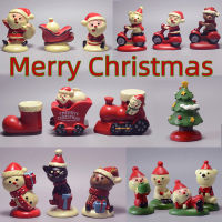 MZD【Merry Christmas 】Christmas Elk Sleigh Deer Car รถไฟขนาดเล็ก Old Man Back Gift Bag Micro Landscape Ornament เรซิ่น Diy ภูมิทัศน์ตกแต่ง