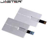 JASTER USB Flash Drive 4GB 16GB 32GB 64GB Metal Card Pendrive Business Gift Stick Credit Pen Drive(5PCS custom LOGO)