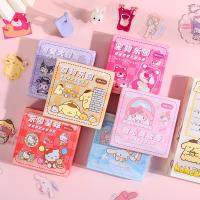 ❂ 100PCS Sanrio Sweet Pet Limited KT Kuromi Pocket Sticker Gift Box Anime Cartoon Cute Goo Card Pocket Sticker Set Reward Gift