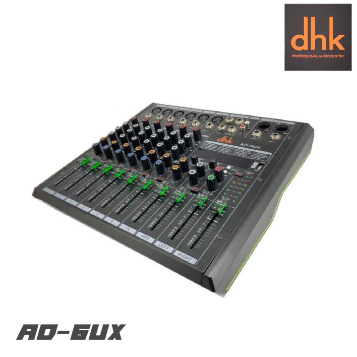 dhk-ad-6ux-มิกเซอร์-มีเอฟเฟคในตัว-16-โปรแกรม-สามารถเชื่อมต่อบูทธูล-usb-ได้-รับประกันสินค้า-1-ปีเต็ม