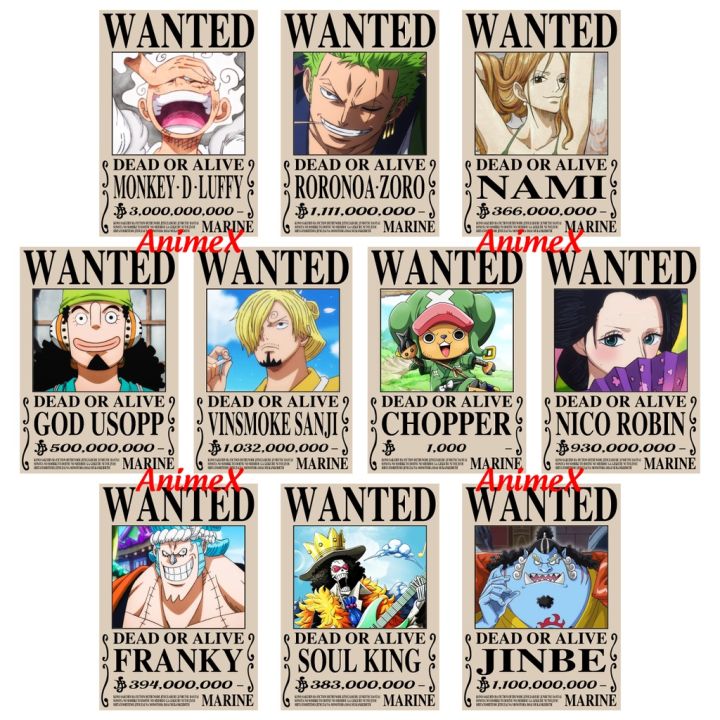 SIÊU RẺ) Combo 10 Tờ Poster Lệnh Truy Nã One Piece Wanted Anime Onepiece Có  Sẵn Keo Tranh Ảnh Dán Tường Bóc Dán AnimeX | Lazada.vn