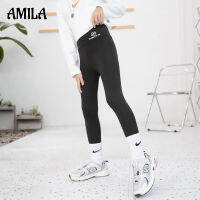 AMILA Girls Shark Pants Leggings กางเกงโยคะเอวสูงสลิมมิ่งยืดหยุ่นสูง