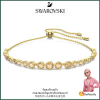 ?Swarovski?Emily Hybrid Round Cut สร้อยข้อมือเพชรสีเหลือง,S925 สร้อยข้อมือแฟชั่นสตรีเงินสเตอร์ลิง,ของขวัญวันเกิดวันวาเลนไทน์