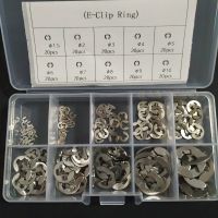 200Pcs Stainless Steel E Clip Washer Assortment Kit 1.5 2 3 4 5 6 7 8 9 10 mm Circlip retaining ring for shaft fastener Nails Screws  Fasteners