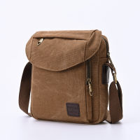 Retro Travel mens Shoulder Bag Flip Solid Color Casual Messenger Canvas Fashion Zipper Multifunctional mens Shoulder Bag