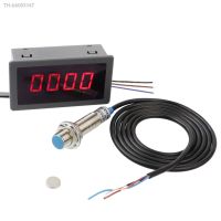 ✙┇ AC 220V 4 Digital LED RED Tachometer RPM Speed Meter Hall Proximity Switch Sensor NPN