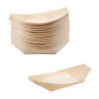 50x finger food - bowls, "boat" biodegradable wood