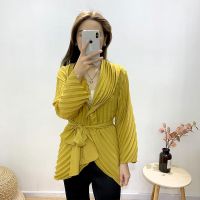 2023 Hot NIENIE Miyake pleated irregular disc pleated design one-button cardigan jacket two colors