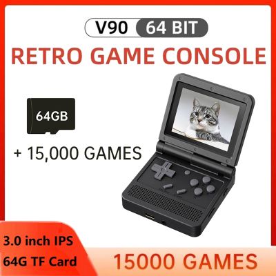 POWKIDDY New V90 Version Open-Source Retro Game Console 3.0 Inch IPS LCD 320 x 240 64GB ROM Built-in 15000 Games