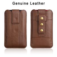 Magnetic Genuine Leather Mobile Phone Case Handbag Belt Clip Waist Bag Men For iPhone Samsung Galaxy Xiaomi Redmi Holster Pouch