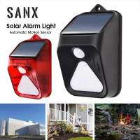 SANX Solar Sound Alert Flash Warning Sound &amp; Light Alarm Motion Sensor Siren Strobe Security Alarm System