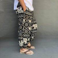 2019 Male Trousers Baggy Boho Beach Summer Printed Casual R Dancing Gym Men Bottoms Loose Harem Fitness Party Pants