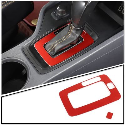 ↂ For Ford Ranger 2015-2018 Aluminum Alloy Car Center Console Gear Shift Panel Cover Trim Frame Sticker Accessories Red