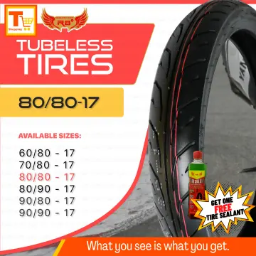 R8 TUBELESS TIRE 100/80X14 WITH FREE SEALANT AND PITO (9861-209)