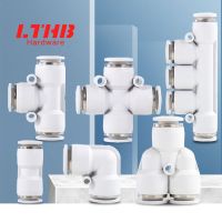 Pneumatic Connectors White Premium PU PY PE PV PK PZA Air Hose Quick Release Connector 6mm8mm10mm Cylinder Push In Pipe Fitting