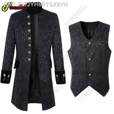 ประกาศเกียรติคุณ▪คอสเพลย์ยุคกลาง Vampiro Traje Steampunk Jaqueta Colete Casaco Vitoriano Gótico Blazer