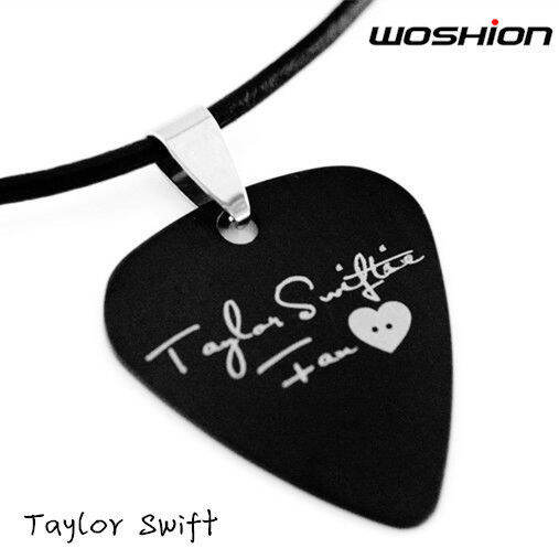 Titanium steel metal guitar pick necklace Taylor Swift signature Taylor