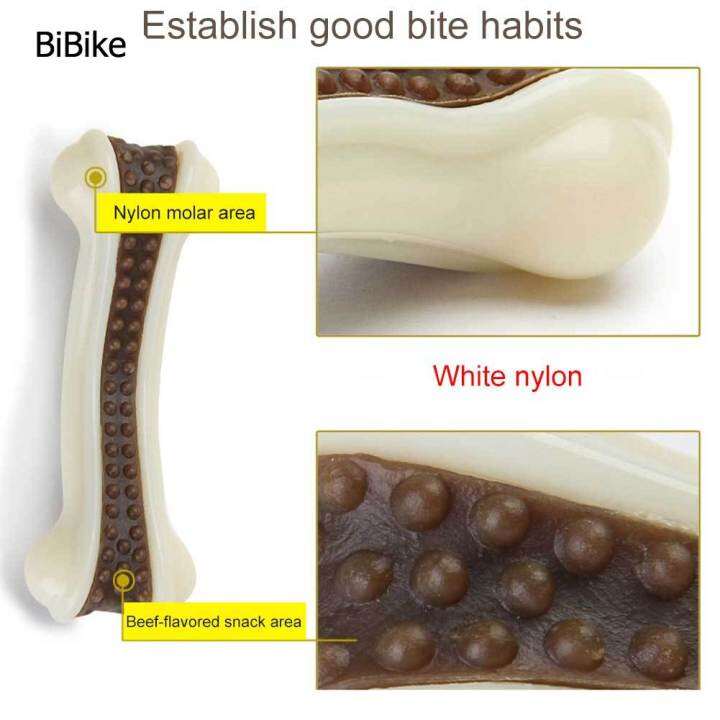 bibike-ของเล่นเคี้ยวสุนัขกระดูกที่กินได้ของเล่นไนลอนขนาดใหญ่ทนทานไม่สามารถทำลายได้กระดูกยางสำหรับเคี้ยวและเล่น