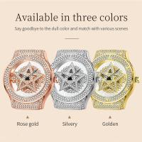 LIGE Hollow Women Watch Luxury Fashion Diamond Watch For Ladies Elegant Bracelet Wristwatch Stars-Face Quartz Waterproof Watches