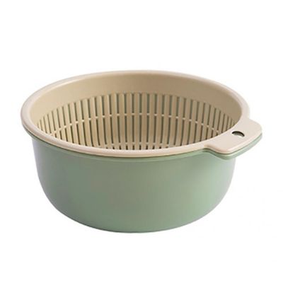 【CW】 2Pcs/Set Colander Basket  Multifunctional Fruit Vegetable Drain Bowl