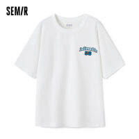 Semir เสื้อยืด2023ฤดูร้อนสำหรับใหม่ผู้ชายคู่วาฟเฟิลสไตล์สถาบันการศึกษา Atasan Bahan Rajut คอกลม