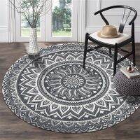 Custom modern design carpet residence decorative non-slip machine washable eco friendly round yoga mat