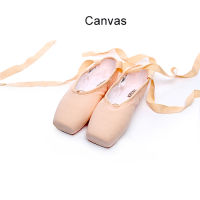 TIEJIAN Professional Ballet Pointe Shoes Canvas Satin Pink Black Red Ballerina Shoes For Dancing Performance With Ballet Toe Pad