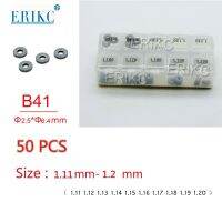 ปะเก็น ERIKC B41การปรับหัวฉีดคอมมอนเรล50ชิ้นและปะเก็นที่ปรับวาล์วขนาด1.11-1.20มม