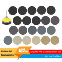 182 PCS Set 2 Inch Sandpaper Sanding Disc Wet Dry Sander Sheets with Sanding Pad Interface Pad Grinding Abrasive Sanding Set Power Sanders