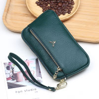 Genuine Leather Women Long Wallets Card Holder Clutch Bag Female Wrist bags Strap Solid Wallet Designer Cowhide phone Purse