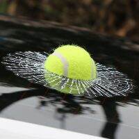 Car Styling Ball Hits Car Window Tennis Car Body Sticker Design Self Adhesive Tennis Ball Funny 3D Car Stickers and Decals Auto Bumper Stickers Decals