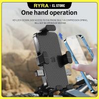 RYRA Aluminum Anti-shake Motorcycle Phone Holder Bicycle Phone Bracket Handlebar Bracket For 4-7 Inch Mobile Phone 360° Rotation