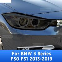 2ชิ้นไฟหน้ารถฟิล์มป้องกันปกไฟหน้าใสสีดำ TPU สติ๊กเกอร์สำหรับ BMW 3 Series F30 F31 2013-2019อุปกรณ์เสริม