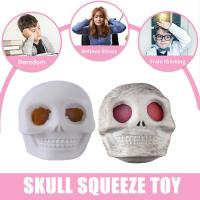 TPR Skull Squeeze Toy Squishy Toys Skeleton Head Toy Random Color I2A0