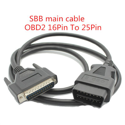 OBD2ใหม่16PIN กับ25PIN สายเคเบิลสำหรับคีย์โปรแกรมเมอร์ Sbb Sbb ตัวเชื่อมต่อการวินิจฉัยที่สำคัญ V33 25 Pin Obd 2สายเคเบิลอะแดปเตอร์หลัก