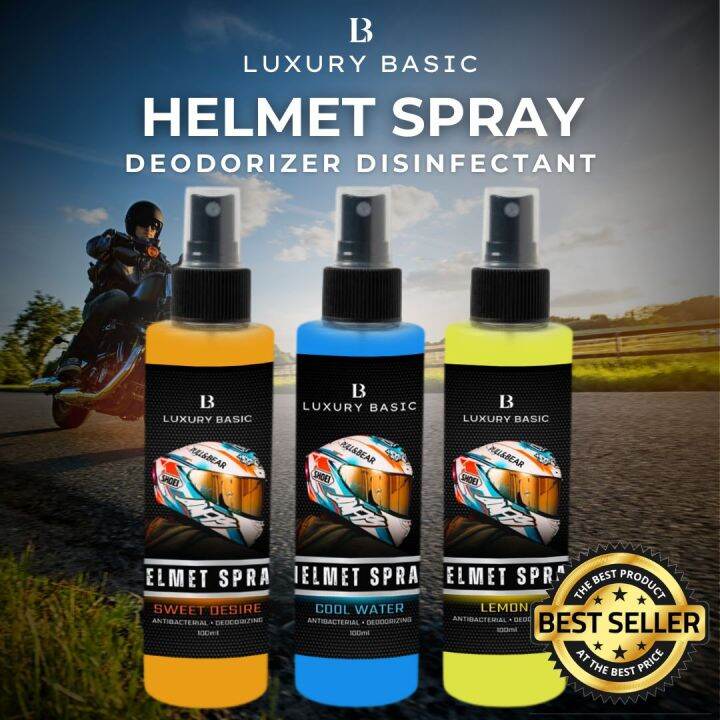 Luxury Basics Helmet Disinfectant Spray for Helmets Refresher and
