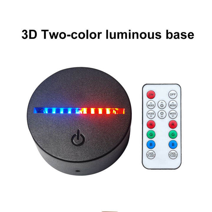 คลังสินค้าพร้อม-ฐานโคมไฟ-led-กลางคืน3d-ฐานแสดงไฟ-led-8สีพร้อมรีโมทคอนโทรลและสาย-usb-สำหรับอะคริลิค