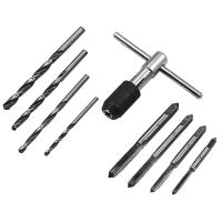 HOT** 9 Tap Wrench Set ชิ้น/เซ็ตสกรูก๊อกและประแจรูปตัว T และดอกสว่านเกลียวเกลียวแตะชุดเครื่องมือมือ ส่งด่วน ประแจ เลื่อน ประแจ ปอนด์ ประแจ คอม้า ประแจ บล็อก