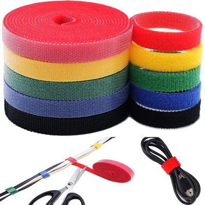 5M/Roll 15/20mm Hook And Loop Self Adhesive Fastener Tape Reusable Fastening Nylon Cable Tie Wire Cord Straps Organizer