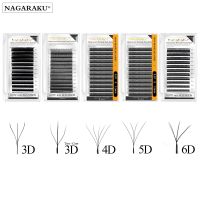 NAGARAKU Automatic Flower W Volume Shape Eyelash Extensions 3D Premade Fans Natural Soft Light Lashes Full Dense Faux Mink