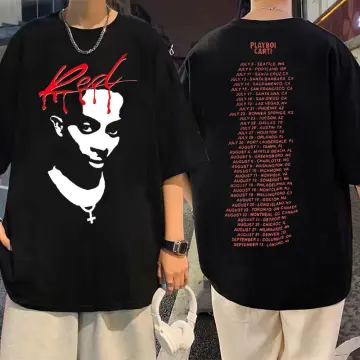 Rapper Playboi Carti T Shirt Music Album Whole Lotta Red Graphic T Shirts  Men Women Fashion Hip Hop Oversized T-shirt Streetwear