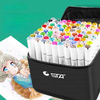 80-color Double-headed Marker Pen Set Childrens Painting Water-soluble White Stick Comic Sketch Art School Supplies