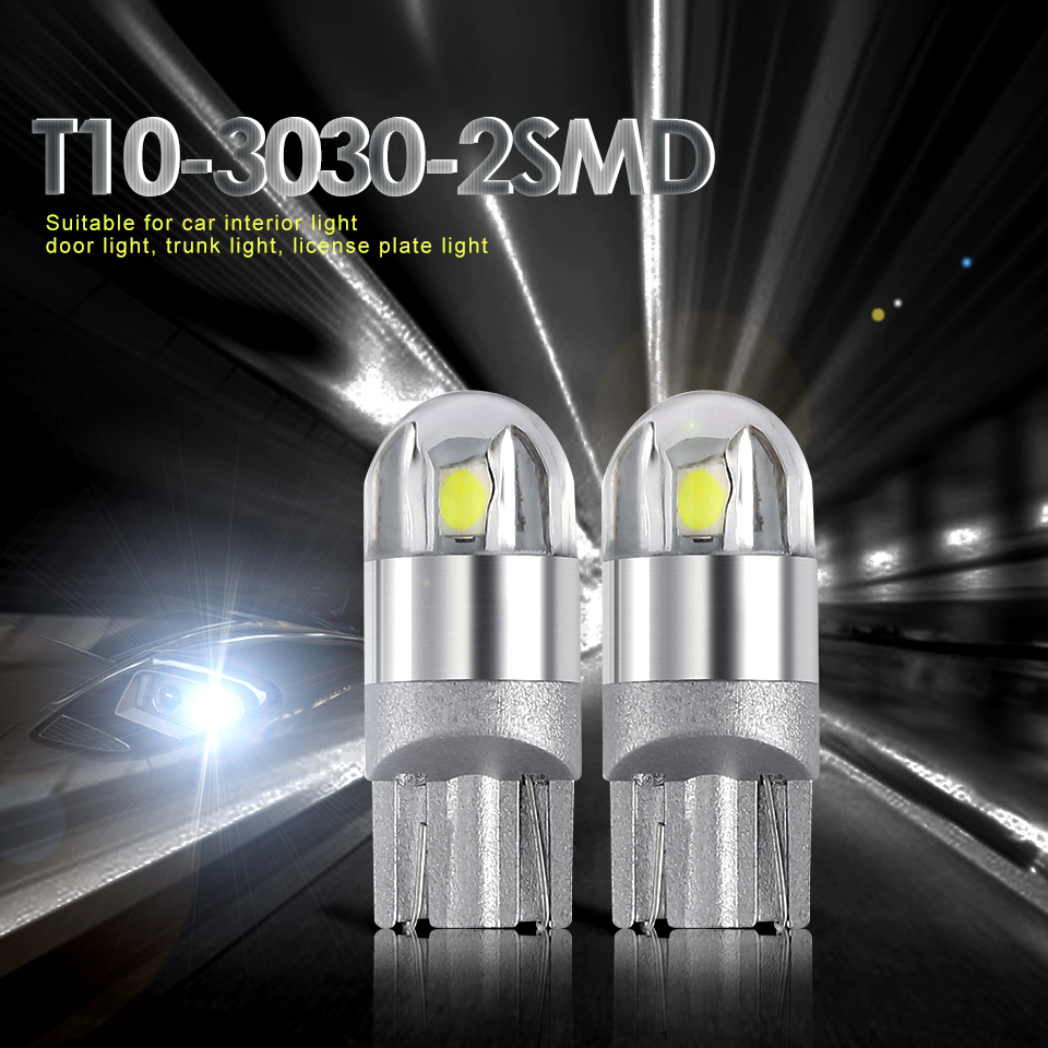 4pcs new T10 W5W 168 2 LED 6500K Car interior Reading Light 12V DC White Lamp 