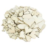 5-100pcs Unfinished Wooden Hearts Blank Wood Slices Discs DIY Natural Craft Wedding Ornament Festival Christmas Party Decoration