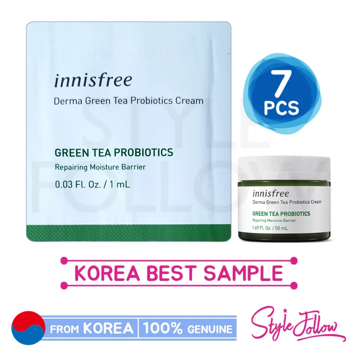 7pcs ️[INNISFREE] Derma Green Tea Probiotics Cream 1ml (Sample Sachet) Lazada PH