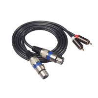 【YF】 1 5M Dual RCA Audio Cable to 2 XLR Female Plug Coax Adapter Professional Plated Video Wire