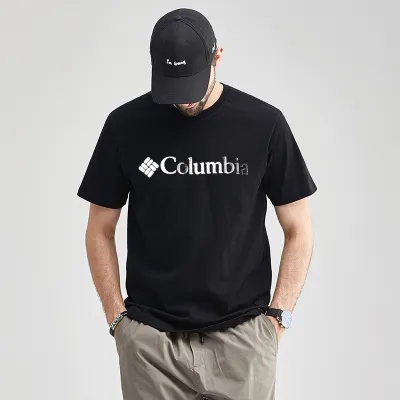 ✕ Columbiaเสื้อยืดแขนสั้นลําลอง คอกลม ผ้าฝ้าย ทรงหลวม พิมพ์ลาย ระบายอากาศได้ดี แฟชั่นฤดูร้อน สําหรับผู้ชาย